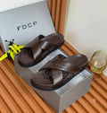 Chaussures cuir marron croisé – Réf. CH176